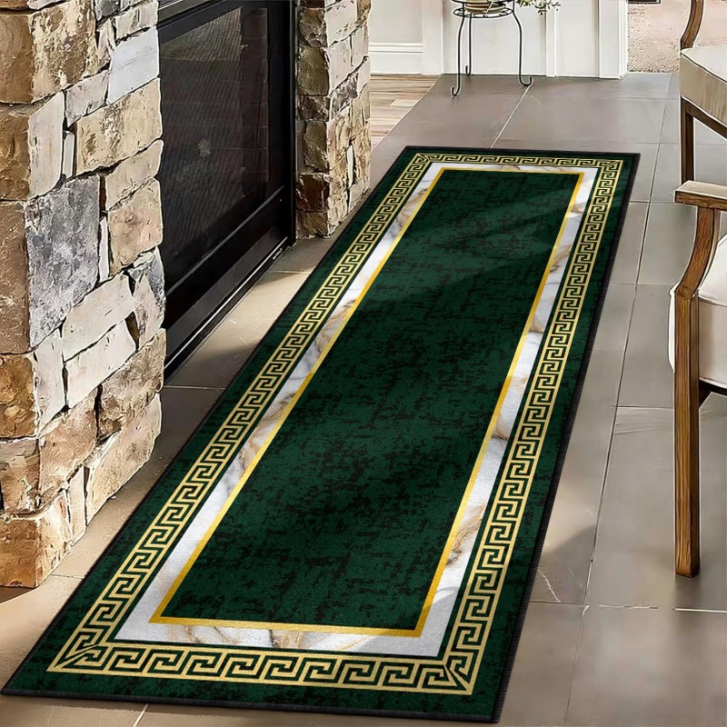 Commercial Kitchen Non Slip Flooring - Abstract Art Runner Rug Blauw Geel