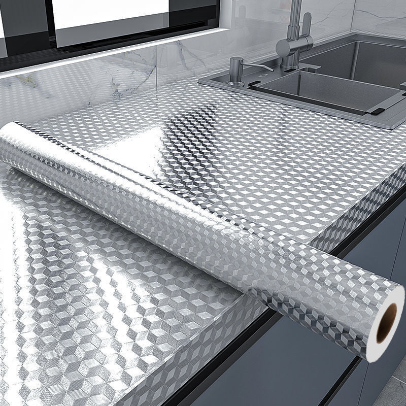 Commercial Kitchen Wall - Aluminiumfolie anti-olie keukenmuursticker zelfklevend waterdicht voor