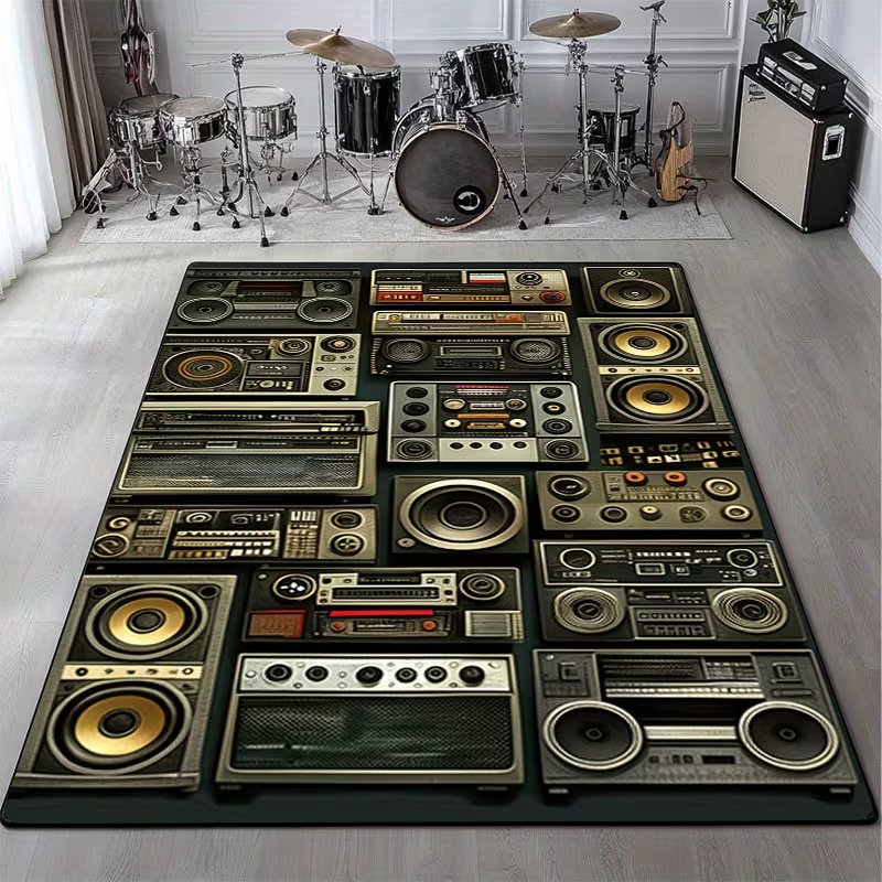 Commercial Kitchen Non Slip Flooring - Klassieke muziek Vintage vinyl record tapijt