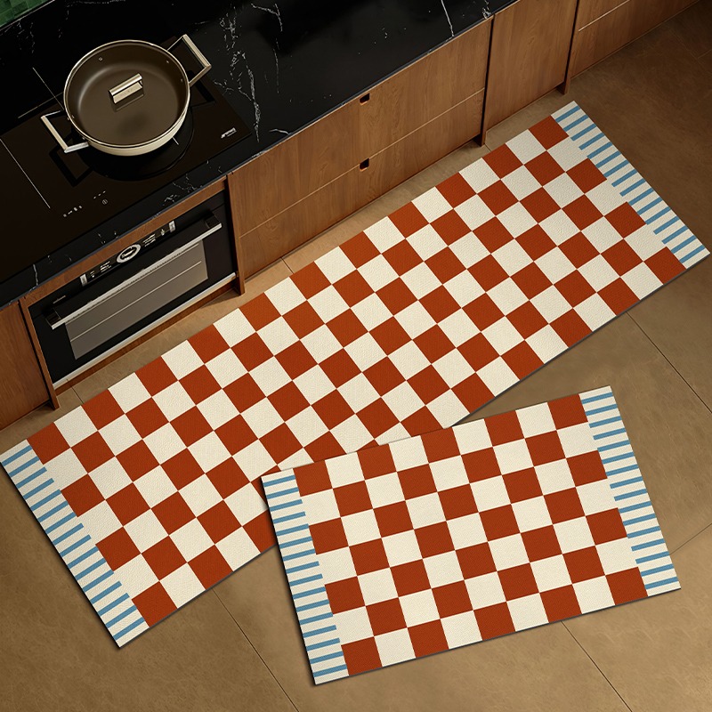 Commercial Kitchen Non Slip Flooring - Vintage geruite keukenvloermat antislip lange strip