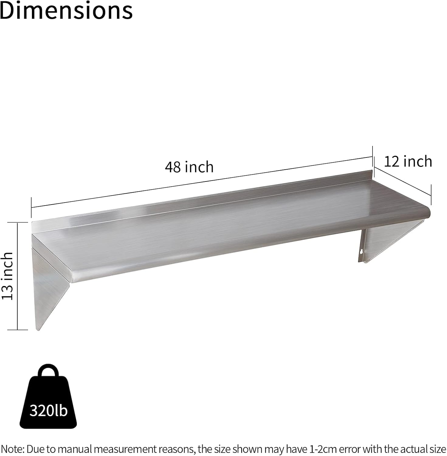 2-pack RVS schappen 12x48 320L - Wall Shelf Commercial Kitchen recensie en prijs