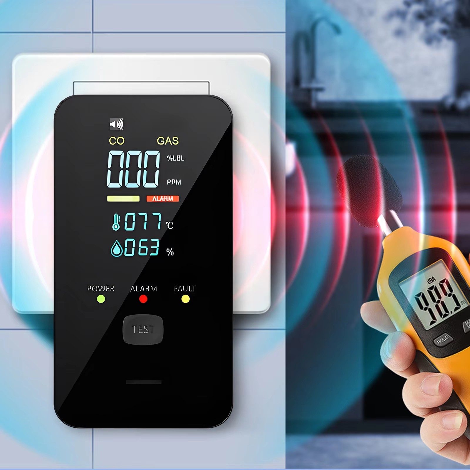 Detector voor aardgas en koolm - Commercial Kitchen Wall recensie en prijs