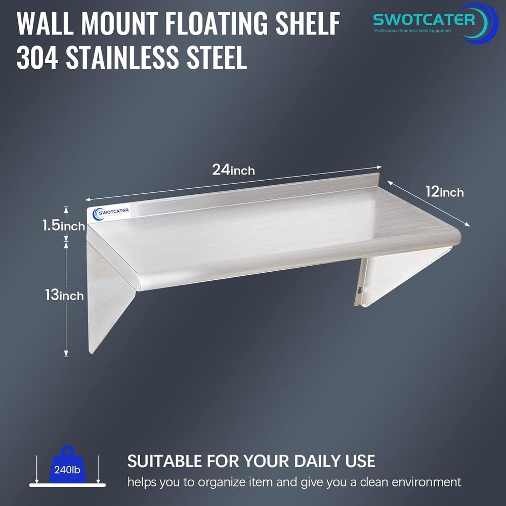 2-pack roestvrijstalen planken - Wall Shelf Commercial Kitchen recensie en prijs