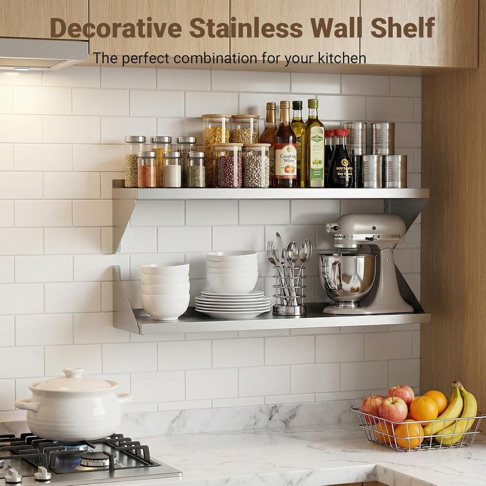 RVS wandplank 12 x 24 260lb, m - Wall Shelf Commercial Kitchen recensie en prijs