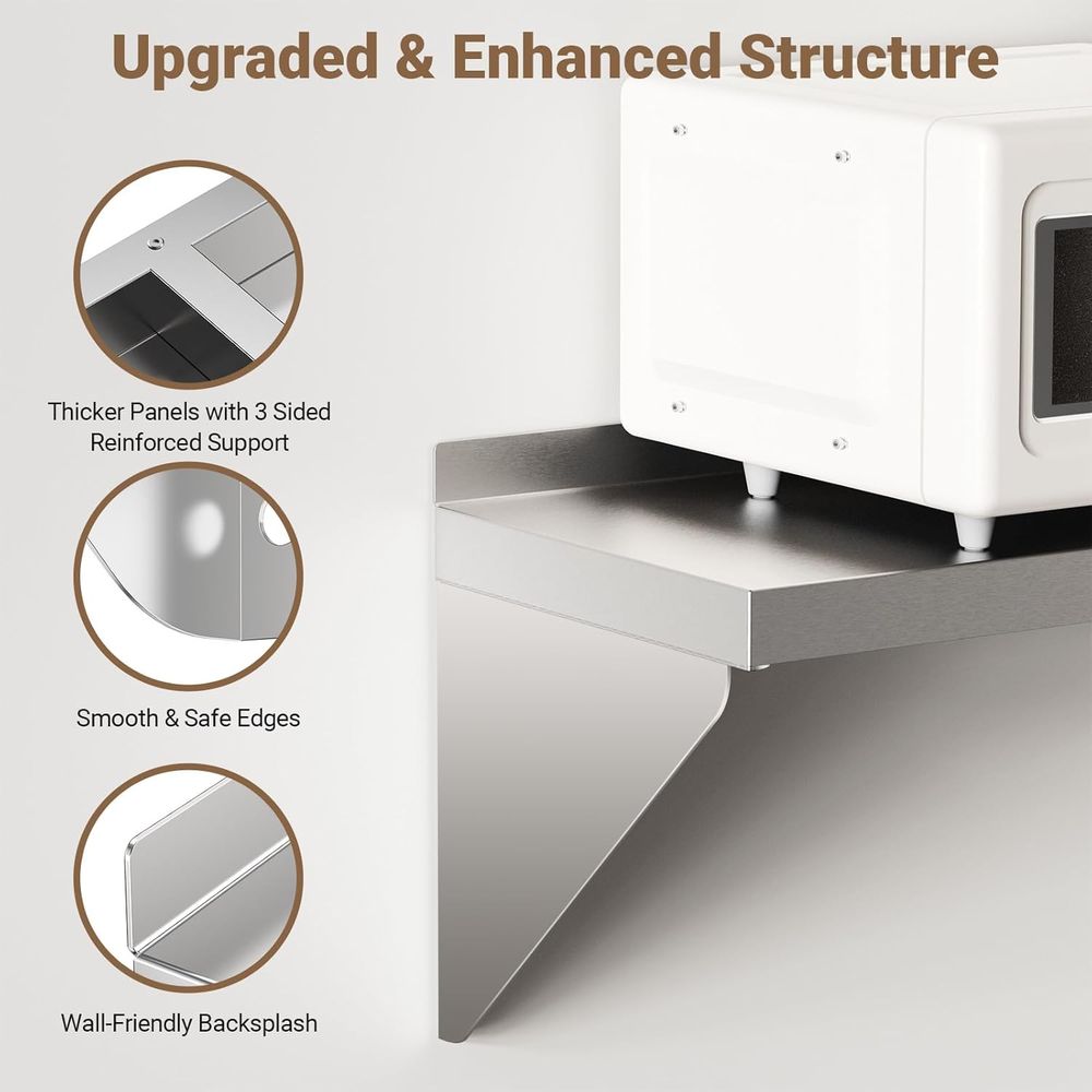 RVS wandplank 12 x 24 260lb, m - Wall Shelf Commercial Kitchen recensie en prijs